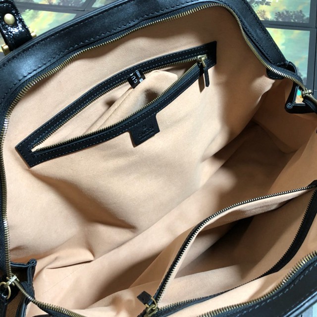 Gucci高仿專櫃女包 515937 古馳BELLE系列手袋手提包 GUCCI古奇栗色磨砂皮女士手提包  gqy2893